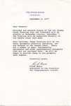 Frank Moore to 'Dear Senator,' 6 September 1977 by Frank Moore