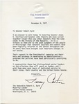 President Jimmy Carter to Senator Robert C. Byrd, 4 November 1977 by Jimmy Carter