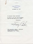 President Jimmy Carter to Senator James O. Eastland, 23 November 1977 by Jimmy Carter