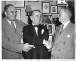 Senators Walter F. George and Eastland congratulating Kenneth McKellar of Tennessee on his primary renomination by Associated Press