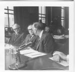 Series of photographs of Eastland at a committee hearing. by Author Unknown