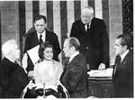 Swearing in of Gerald Ford as Vice President by Chief Justice Warren Burger by Author Unknown