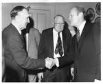 Eastland looking on as President Gerald Ford shakes hand with Mike Mansfield after the State of the Union address by Author Unknown