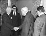 Eastland shaking hands on the occasion of the visit of President Scheel by Dev O'Neill
