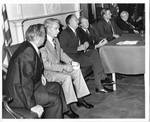 Eastland at a Senate committee chairmen meeting with Jimmy Carter, Walter Mondale, Robert Byrd, Mike Mansfield by Author Unknown