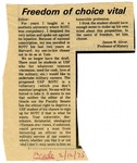 Freedom of choice vital by James W. Silver