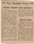 Radio station cuts campus by Author Unknown