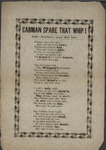 Cabman Spare that Whip! by Author Unknown