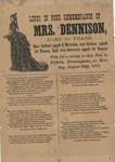 Lines in Fond Remembrance of Mrs. Dennison by Author Unknown