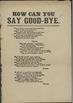 How Can You Say Good-Bye by Author Unknown