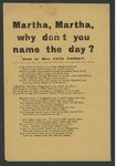 Martha, Martha, why dont you name the day? by Author Unknown