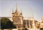 Notre Dame Cathedral seen from the Seine River, image 002 by Author Unknown