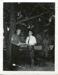 John Leslie with Soil Conservationist Travis King on the Leslie Angus Ranch, image 001 by Author Unknown