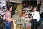 John Leslie and sculptor William Beckwith at his studio in Taylor, MS. by Author Unknown