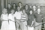 John Leslie and group at bowling alley. by Author Unknown