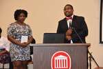 Kajijah Abston and male student at podium, horizontal by Mississippi Alliance for Minority Participation