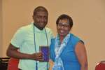 Patrick Johnson smiling with Ms. Vinson, horizontal by Mississippi Alliance for Minority Participation