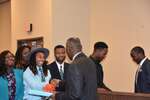 Don Cole shakes the hand of a male student by Mississippi Alliance for Minority Participation