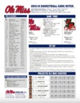 Ole Miss Game Notes MVSU by Ole Miss Athletics. Men's Basketball