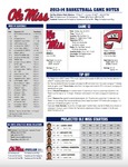 Ole Miss Game Notes WKU by Ole Miss Athletics. Men's Basketball