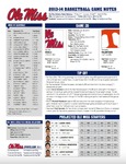 Ole Miss Game Notes Tennessee by Ole Miss Athletics. Men's Basketball