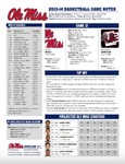 Ole Miss Game Notes South Carolina by Ole Miss Athletics. Men's Basketball