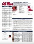 Ole Miss Game Notes SEMO by Ole Miss Athletics. Men's Basketball