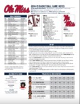 Ole Miss Game Notes Texas A&M by Ole Miss Athletics. Men's Basketball