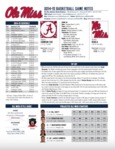 Ole Miss Game Notes Alabama by Ole Miss Athletics. Men's Basketball