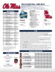 Ole Miss Game Notes SEC Tournament by Ole Miss Athletics. Men's Basketball