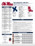 Ole Miss Game Notes Xavier by Ole Miss Athletics. Men's Basketball