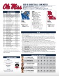 Ole Miss Game Notes Memphis by Ole Miss Athletics. Men's Basketball