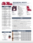 Ole Miss Game Notes Auburn by Ole Miss Athletics. Men's Basketball