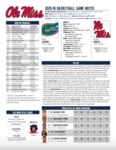 Ole Miss Game Notes Florida by Ole Miss Athletics. Men's Basketball