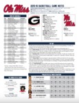 Ole Miss Game Notes Georgia by Ole Miss Athletics. Men's Basketball