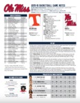 Ole Miss Game Notes Tennessee by Ole Miss Athletics. Men's Basketball