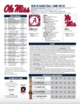 Ole Miss Game Notes Alabama