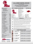 Ole Miss Game Notes WBB at Arkansas by Ole Miss Athletics. Women's Basketball