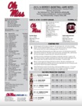 Ole Miss Game Notes WBB at South Carolina by Ole Miss Athletics. Women's Basketball