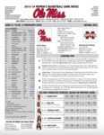 Ole Miss Game Notes WBB vs. Mississippi State by Ole Miss Athletics. Women's Basketball