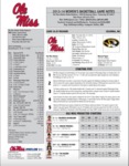 Ole Miss Game Notes WBB at Missouri by Ole Miss Athletics. Women's Basketball