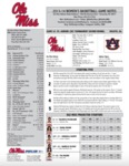Ole Miss Game Notes WBB vs. Auburn by Ole Miss Athletics. Women's Basketball