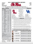 Ole Miss Game Notes WBB at Kentucky by Ole Miss Athletics. Women's Basketball