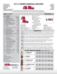 Ole Miss Game Notes WBB at LSU by Ole Miss Athletics. Women's Basketball
