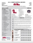 Ole Miss Game Notes WBB at Auburn by Ole Miss Athletics. Women's Basketball
