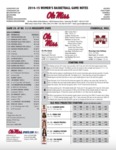 Ole Miss Game Notes WBB Mississippi State by Ole Miss Athletics. Women's Basketball