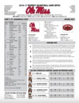 Ole Miss Game Notes WBB vs. Texas A&M by Ole Miss Athletics. Women's Basketball