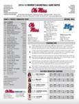 Ole Miss Game Notes WBB MTSU by Ole Miss Athletics. Women's Basketball