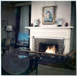 Library at Rowan Oak with fire in fireplace: Image 2 by Edwin E. Meek
