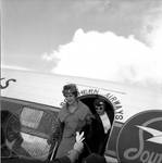 Linda Mead arriving at airport: Image 4 by Edwin E. Meek
